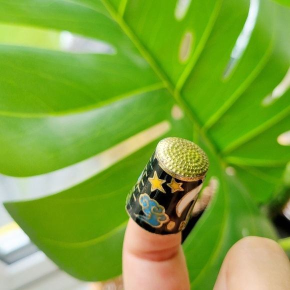 Vintage Moon Stars Night Sky Benidorm Thimble - Picture 10 of 11